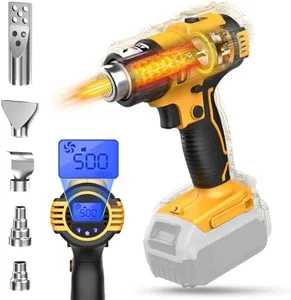 Cordless Heat Gun for Dewalt 20v Battery, LIVOWALNY 350W 122℉-1022℉ Heat Gun for Crafts with LCD Digital Display, Hot Air Gun Heat Shrink Gun for Shrink Tubing, Resin, Vinyl Wrap, Shrink Wrapping DIY