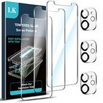 [3+3] LK 3pcs Screen Protector for iPhone 11 + 3pcs Camera Lens Protector Anti-Scratch Easy-Installation Tool Tempered Glass 9H Hardness for iPhone 11-6.1 inch