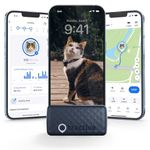 Tractive Smart Cat GPS Tracker | Real-Time Location & Wellness Monitoring for Cats 6.5 lbs+ | Territory & Location History | Up to 7-Day Battery | Breakaway Collar Included (Dark Blue)