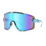 Karsaer Big Shield Wraparound Sunglasses Rave for Men Women Neon Sun Visor Glasses Cycling Ski Shades B5019