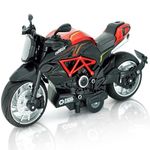 KAIRA TOY Motorcycle Toy Sports Bike Die-Cast Metal Sport Bike Pull Back and Go with Movable Steering Motorbike | Moto Toy for Boys and Toddlers Age 3-8 Years Old (Red and Black)