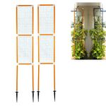 Invelligen Garden Trellis 6 by 1 Feet Pack of 2 Balcony Privacy Screen with Creeper Support Plant Support Poles and Stakes