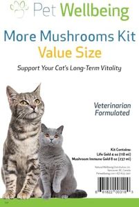 Pet Wellbeing More Mushrooms Kit for Cats - Immune System Support and Antioxidant Protection - Vet-Formulated with Turkey Tail, Reishi, Maitake, Astragalus