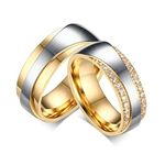 Daesar 2 Pcs Stainless Steel Ring for Women Men Ring 7MM Wedding Bands Engraved Women Size 7 & Men Size 9