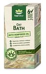 Colloidal Oatmeal Bath Soak for Chicken Pox Relief, Eczema, Dermatitis - Soothing Treatment with Hemp Oil for Itchy, Dry, Sensitive and Atopic Skin - Soothes Intensely and Quickly