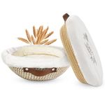 Nikkar Banneton Bread Proofing Basket Set of 2, 9 10 11Inch Round Oval Cotton Rope Sourdough Bread Baking Supplies Proofing Bowls with Liners & Covers Gifts for Bakers Women Wife Mom