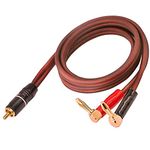 XMSJSIY Banana Plug to RCA Speaker Cable,Speaker Wire RCA Male to Banana Plugs(2banana) 4mm OFC HiFi Speaker Wire 3.28FT (1m)