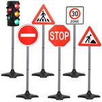 Kiddie Play Traffic Light Toys for Kids with 5 Street Signs