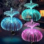 callica Solar Flower Lights Outdoor Garden Waterproof 3 Pack Solar Yard Lights 7 Color Changing Solar Garden Lights Outdoor Decorative for Garden Yard Pathway Party Wedding Birthday Holiday Decor