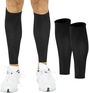 Vive Calf Compression Sleeve for Men & Women 20-30mmHg (1 Pair) - Footless Calf Support Leg Compression Socks for Shin Splint, Pain Relief, Diabetics, Arthritis, Varicose Veins, Running, Cycling
