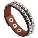 Jeilwiy Punk Leather Wristbands for Men Bracelets Handmade Wide Cuff Bangle Braided Jewelry Black Brown Adjustable - Punk Father's Gifts, Leather