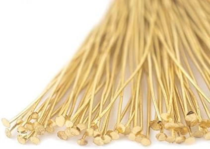 TheBeadChest Gold 21 Gauge 3 Inch Head Pins (Approx 100 pieces)