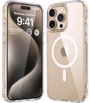 SUCGLES for iPhone 16 Pro Max Case with MagSafe Strongest Magnet, Shockproof Military Grade Protection, Scratch Resistant, Slim Thin Mag Safe Phone Case for iPhone 16 Pro Max -Clear (Ultra Magnetic)