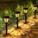 10 Pack Solar Pathway Lights Outdoor - Bright Solar Powered Garden Lights with 3000K Warm LED, Auto On/Off Waterproof Path Lights Decorative, Landscape Lighting for Yard Patio Walkway Driveway