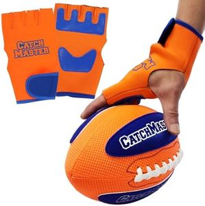 Funwares GripZone Epic Catch Waterproof Hook-and-Loop Football with 1 Ball and 2 Gloves. One-Size-fits-All, Right or Left-Handed. Beach, Pool, Backyard. Confidence-Building, Gift for All Ages