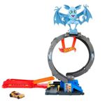 Hot Wheels City Toy Car Track Set, Bat Loop Attack with Adjustable Loop & Launcher, 1:64 Scale Toy Car