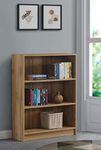 DeckUp Plank Muvo 3-Shelf Engineered Wood Book Shelf and Display Unit (Wotan Oak, Matte Finish)