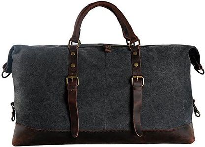 Berchirly Canvas Travel Duffle Bags All-purpose Overnight Carrying Handbag Large Leather Shoulder Toiletry Bag