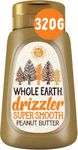 Whole Earth Drizzler Original Roasted Peanut Butter, Super Smooth Squeezy Runny Nutty Spread Made with 100% Peanuts, All Natural Ingredients, No Added Sugar, Gluten Free, Vegan Friendly – 320g