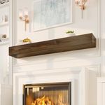 Woodlands-USA 48 Floating Fireplace Mantel Wood Shelf, Handcrafted Mantels For Over Fireplace, 48 Inches Farmhouse Wall Mounted Mantle Shelf, Wooden Fireplace Mantel Shelves, 48 Inch Rustic Brown X8X5