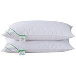 SUFUEE Goose Feather and Down Pillows Pair, Luxury Pillows with 100% Cotton Cover, Medium and Soft Firmness, Hotel Quality(48X74cm)