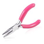 SPEEDWOX Mini Long Nose Pliers, 3" Chain Nose Pliers with Pink PVC Handle, Jewelry Pliers for Beading Jewelry Making Wire Wrapping DIY Craft Hobby Supplies