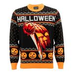 Ripple Junction Halloween Men's Premium Knit Sweater John Carpenter's Classic Horror Film Slasher Film Officially Licensed, Poster & Pumpkins, 3X-Large