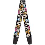 Buckle-Down Guitar Strap - Classic Disney Character Faces Black - 2" Wide - 29-54" Length