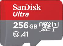 SanDisk 256GB Ultra microSDXC card + SD adapter, Memory card Full HD, up to 150 MB/s, For smartphones and Tablets, with A1 App Performance, UHS-I, Class 10, U1