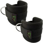 CampTeck U6831 D-Ring Ankle & Wrist Cuffs Neoprene Adjustable Strap for Gym Cable Machine Workouts, Glute Legs & Abdominal Exercises - Black, 1 Pair