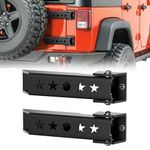 YZONA Reinforced Tailgate Hinge Set Compatible with 2007-2018 Jeep Wrangler JK JKU Unlimited 2 PCS Heavy Duty Steel Rear Door Hinges Tail Gate Hinge Bracket for 2/4 Door (Black)