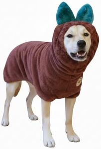 DERPYCHAPPY Premium Dog Towel Robe & Dog Bathrobe for Drying Dogs Made in Korea | Super Absorbent Quick & Adjustable Microfiber Bath Towel for Cats & Puppy Robes After Bath | Soft Warm Drying Coat