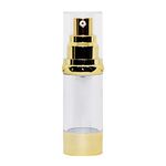 PHARCOS Airless Pump Bottle-Leak Proof and Shockproof Refillable Cosmetic Container for Makeup Foundation, Serums, Homemade Beauty Products (Transparent - Gold- 30 Ml) (Pack of 1)