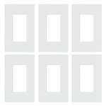 Lutron Claro 1 Gang Decorator/Rocker Wallplate, for Light Dimmers, Switches and Accessories, Snap-On Installation, No Visible Screws, Gloss, CW-1-WH-6, White (6-Pack)