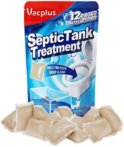 Vacplus Septic Tank Treatment - 12 Packs for 1-Year Supply, Flushable & Dissolvable Septic Tank Treatment Packets with Easy Operation, Biodegradable Septic Tank Treatment Enzymes for Wastes & Odors