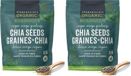 Viva Naturals Organic Chia Seeds, 2 lb – Plant-Based Omega-3s & 6s and Vegan Protein, Non-GMO, Black Chia Seeds Organic, Graine de Chia – Perfect for Smoothies, Salads, and Chia Seed Pudding