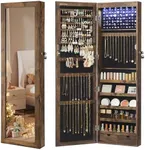 SONGMICS 6 LEDs Mirror Jewelry Cabi