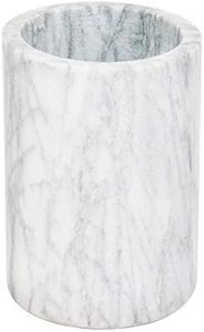 Marble Wine Cooler/Champagne Chiller, Natural White Marble, 6 x 4-Inch Elegant Wine Bottle Chiller - Marble Utensil Holder by Tezzorio