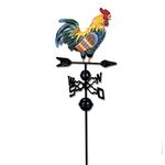 w5bhj88 Weather Vane with Rooster Ornament, Cast Iron Wind Vane Weather Vane for Roofs Rooster Weathervane Garden Yard Patio Decor (as Shown)