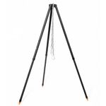 Camping Tripod for Cooking Five-Section Adjustable Campfire Tripod with Adjustable Suspension Chain Suitable for Camping, Campfire,Dutch Oven,Outdoor BBQ (Black)