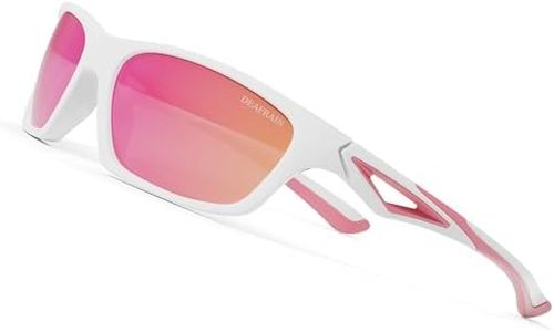 DEAFRAIN Kids sunglasses for Girls Polarized Child Toddler Sport Softball Cycling Running Beach White Pink Glasses age 3-7