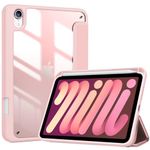 ProCase Smart Case for iPad Mini 7th(A17 Pro) 2024 / Mini 6th Generation 8.3" 2021, Protective Cover with Pencil Holder for iPad Mini 7 6 8.3 Inch (A2995 A2996 A2567 A2568 A2569) -Pink