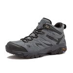 HI-TEC Ravus WP Mid Waterproof Hiking Boots for Men, Lightweight Breathable Outdoor Trekking Shoes, Dark Grey, 9