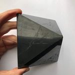 N&D Store Shungite Polished Pyramid 90x90 mm (3,54x3,54 inch) Crystal Pyramid, Home Protection, Meditation, Healing Stone