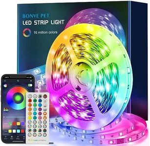 Bonve Pet Striscia led, Striscia led 10 Metri (1 Rotolo 10M) Led Striscia RGB, Led Camera con Telecomando IR 40 Tasti e APP, 28 Stili, Luce LED Camera da Letto per Decorazione Gaming TV Cucina