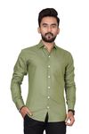 Besix Men Regular Fit Solid Olive Green Colour Cotton Blend Spread Collar Casual Shirt(CSRMNKT_OliveGreen_L)