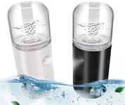 2Pack Kingsmile Facial Mister, Portable Face Mister, Cool Nano Mist Sprayer for Face Hydrating, Mini Handy Mister for Eyelash Extensions with 1oz Large Capacity Screwing Visual Water Tank Black/White