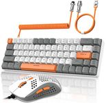 YINDIAO MAMBASNAKE ZIYOULANG T8 60% Mechanical Keyboard & Mouse Combos+Coiled USB-C Cable,Wired Gaming Keyboard,68 Keys TKL Compact US Layout,RGB Light,Honeycomb Gaming Mouse,Up to 6400DPI,for PC MAC