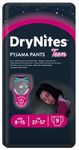 Huggies DryNites Pyjama Pants for Girls, Child Night Underwear, Age 8-15, Mega pack of 54 ( 2 boxes x (3x ( diapers )