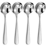 KEAWELL Premium 4-Piece 7" Louise Soup Spoons, 18/10 Stainless Steel, Dishwasher Safe